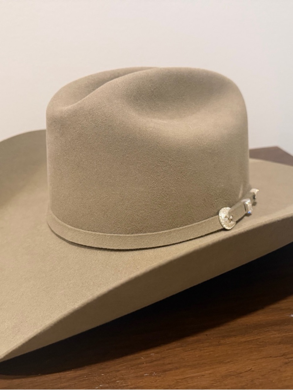 Stetson Taupe Felt Western Hat with Concho Trim
